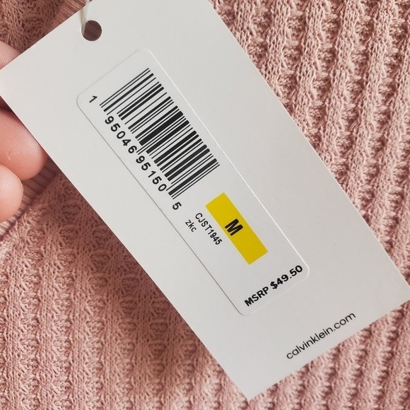 NWT Calvin Klein Pink Waffle Knit Thermal Top - Picture 10 of 16